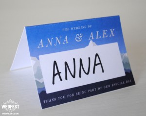 ski themed wedding stationery