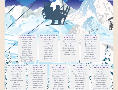 Ski Themed Wedding Seating Plan