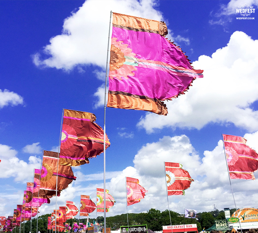 glastonbury festival flags wedfest | WEDFEST - Festival Themed Wedding  Stationery