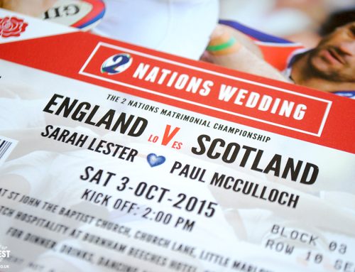 England vs Scotland Rugby Ticket Wedding Invites