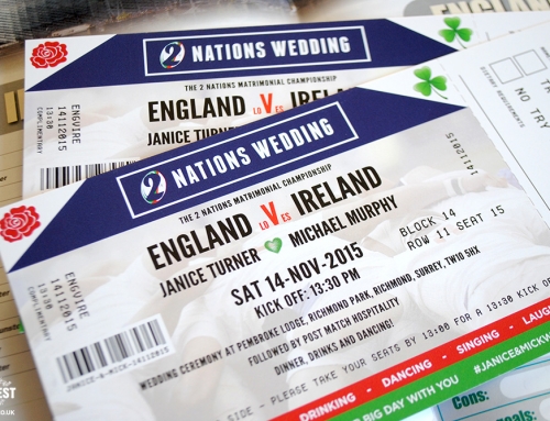 Ireland vs England Rugby Ticket Wedding Invitations