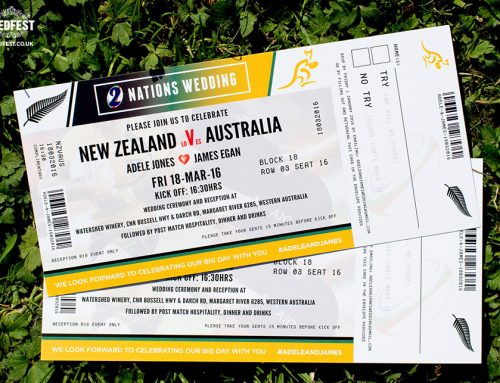 Rugby Ticket Wedding Invites