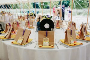 festival weddings table decoration lanyards favours vinyl records