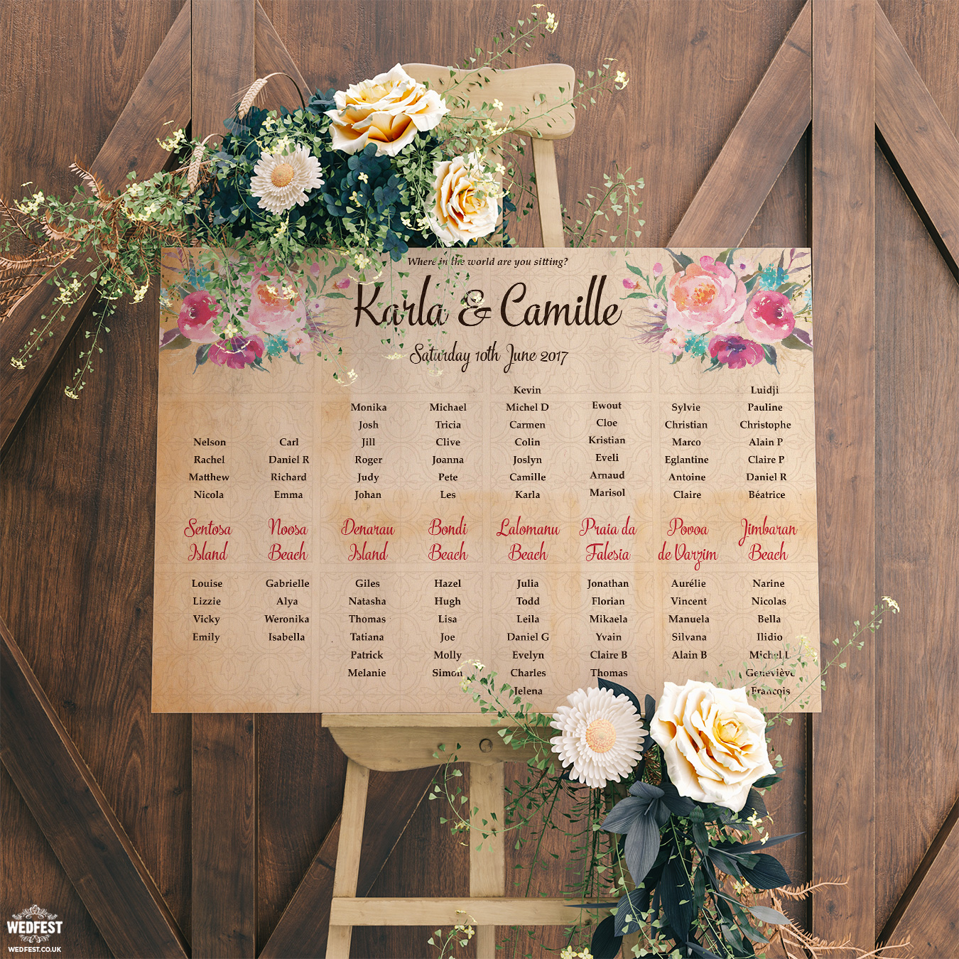 Themed Wedding Table Seating Plans Wedfest