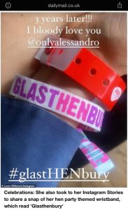 glasthenbury hen party wristbands glastonbury