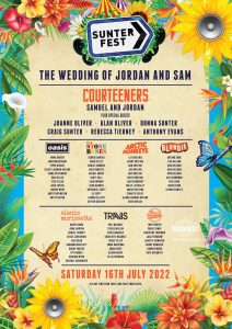 kendal calling festival theme wedding table seating plan