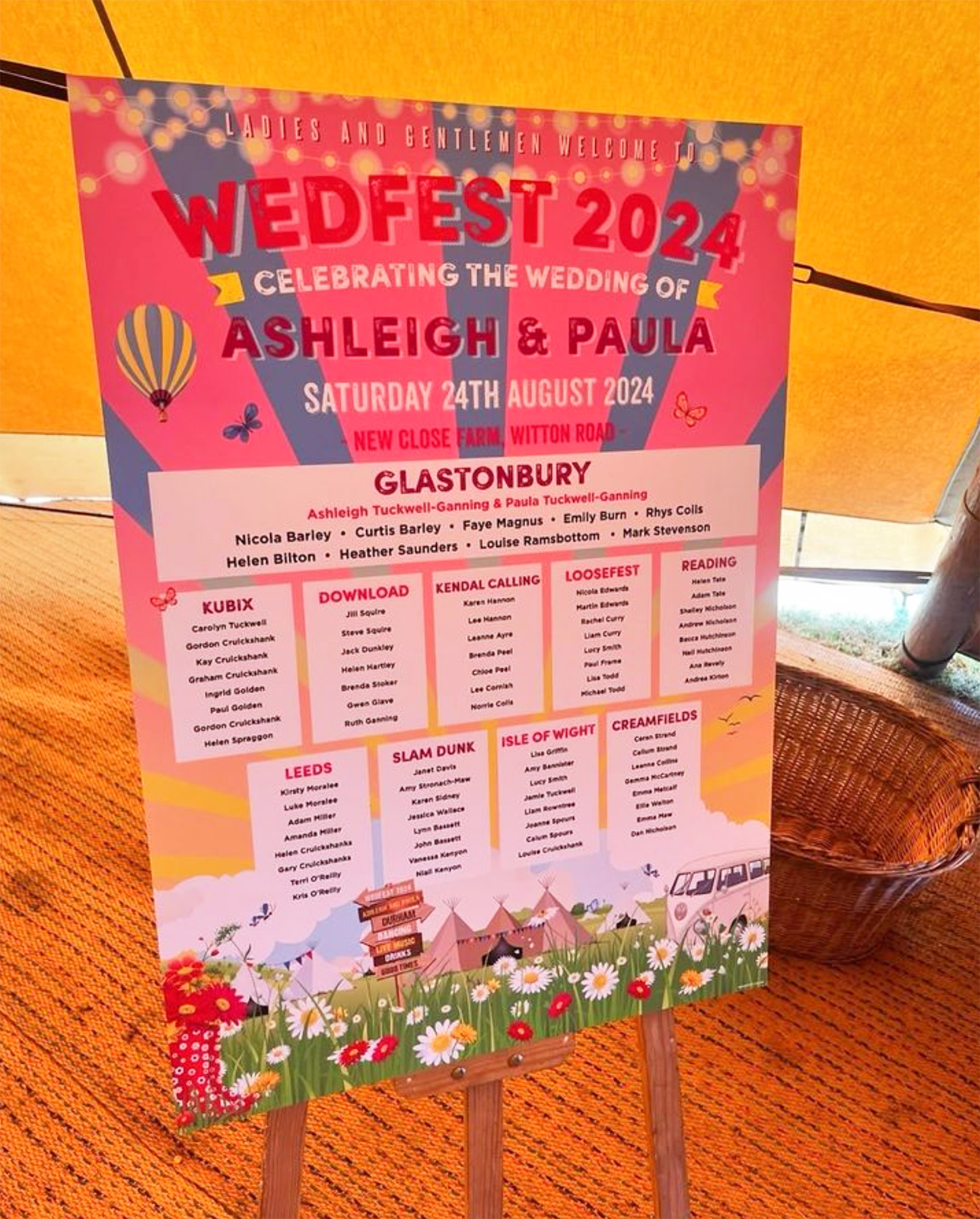 festival tipi teepee wedding seating chart