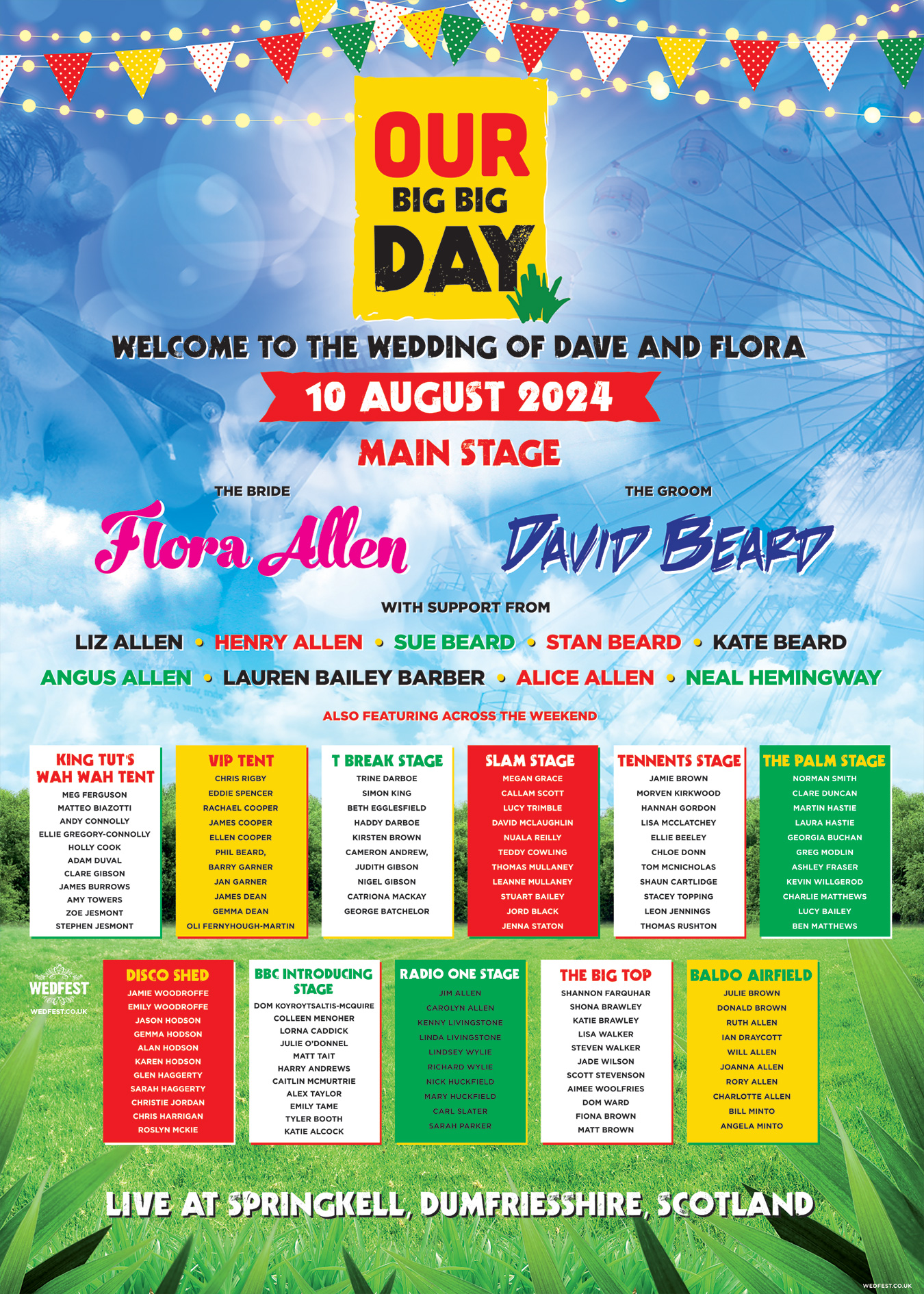 t in the park festival wedding seating plan table chart