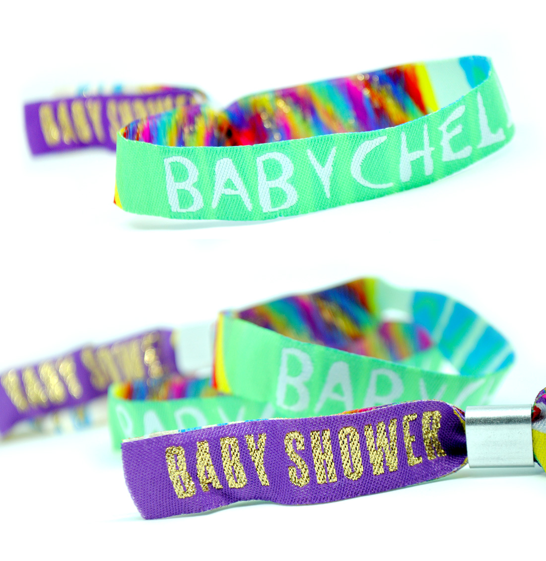 festival baby shower babychella wristbands party favour