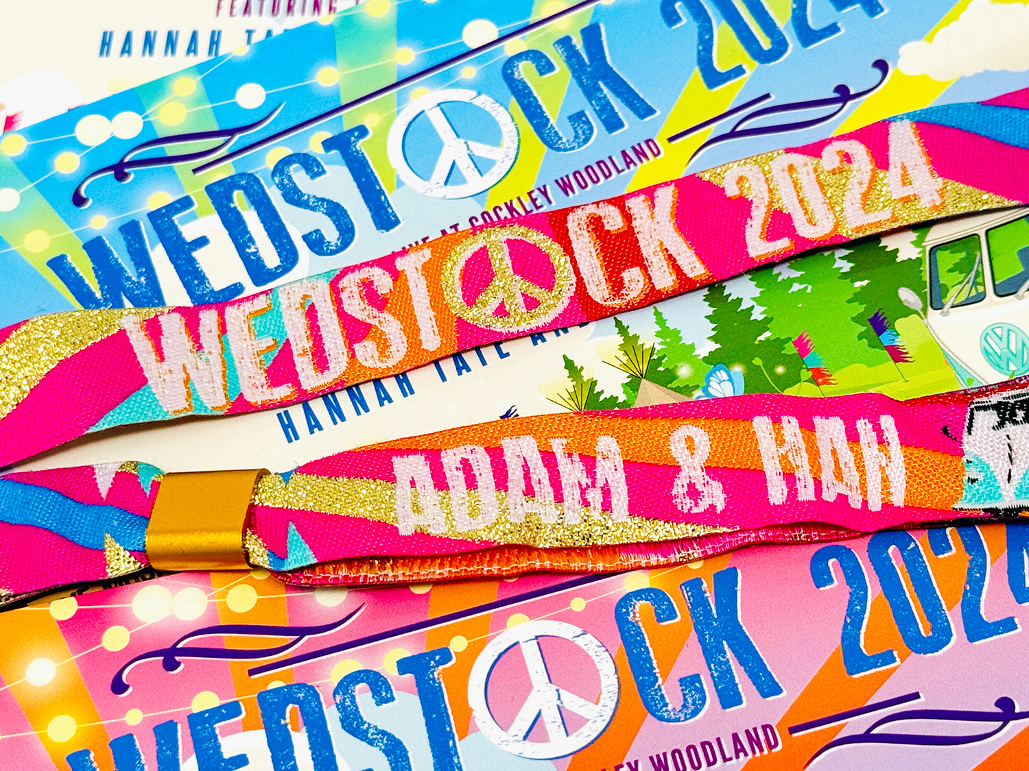 personalised festival wedding wedstock wedfest wristbands