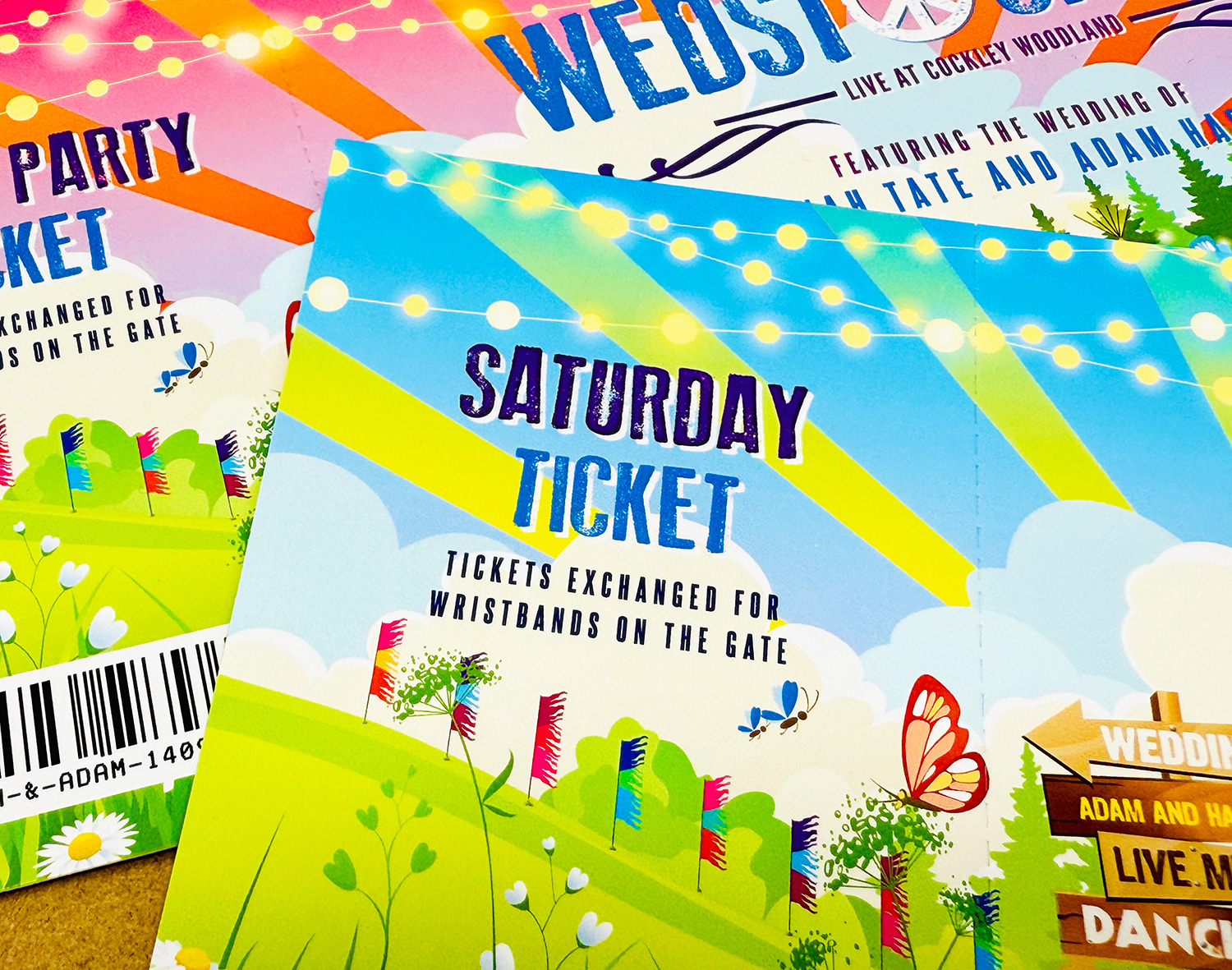 wedstock festival ticket wedding invites