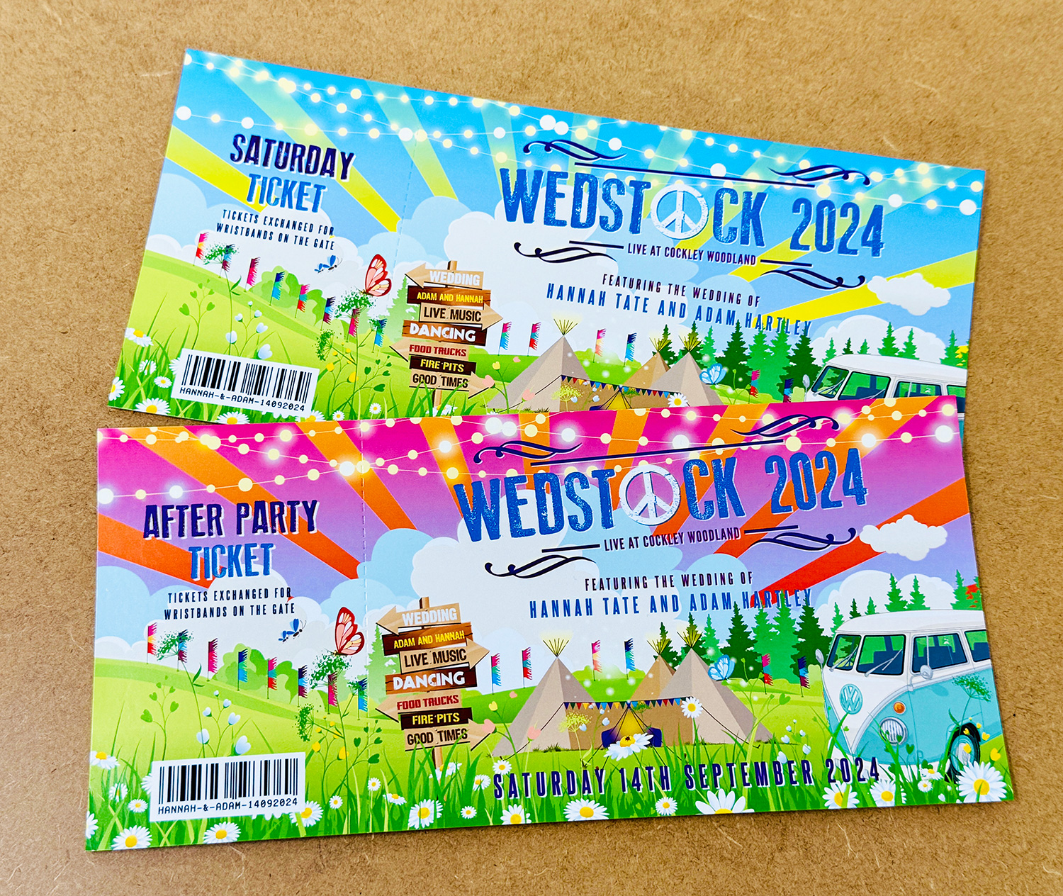 wedstock festival wedding invitations