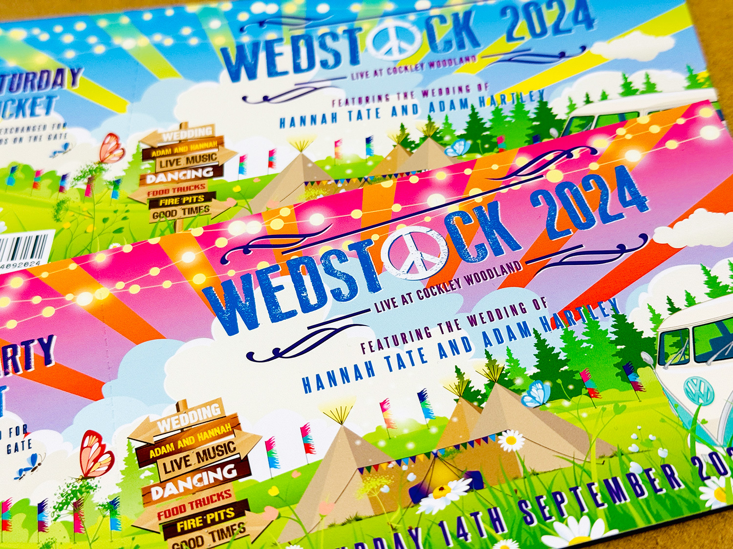 wedstock festival wedding invites