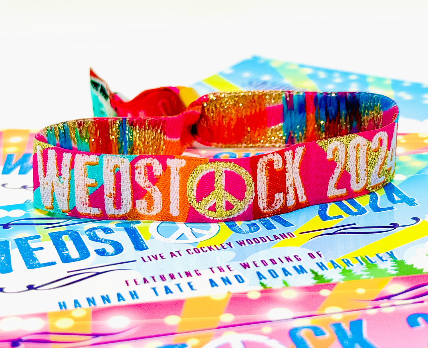 wedstock wedding festival wristbands