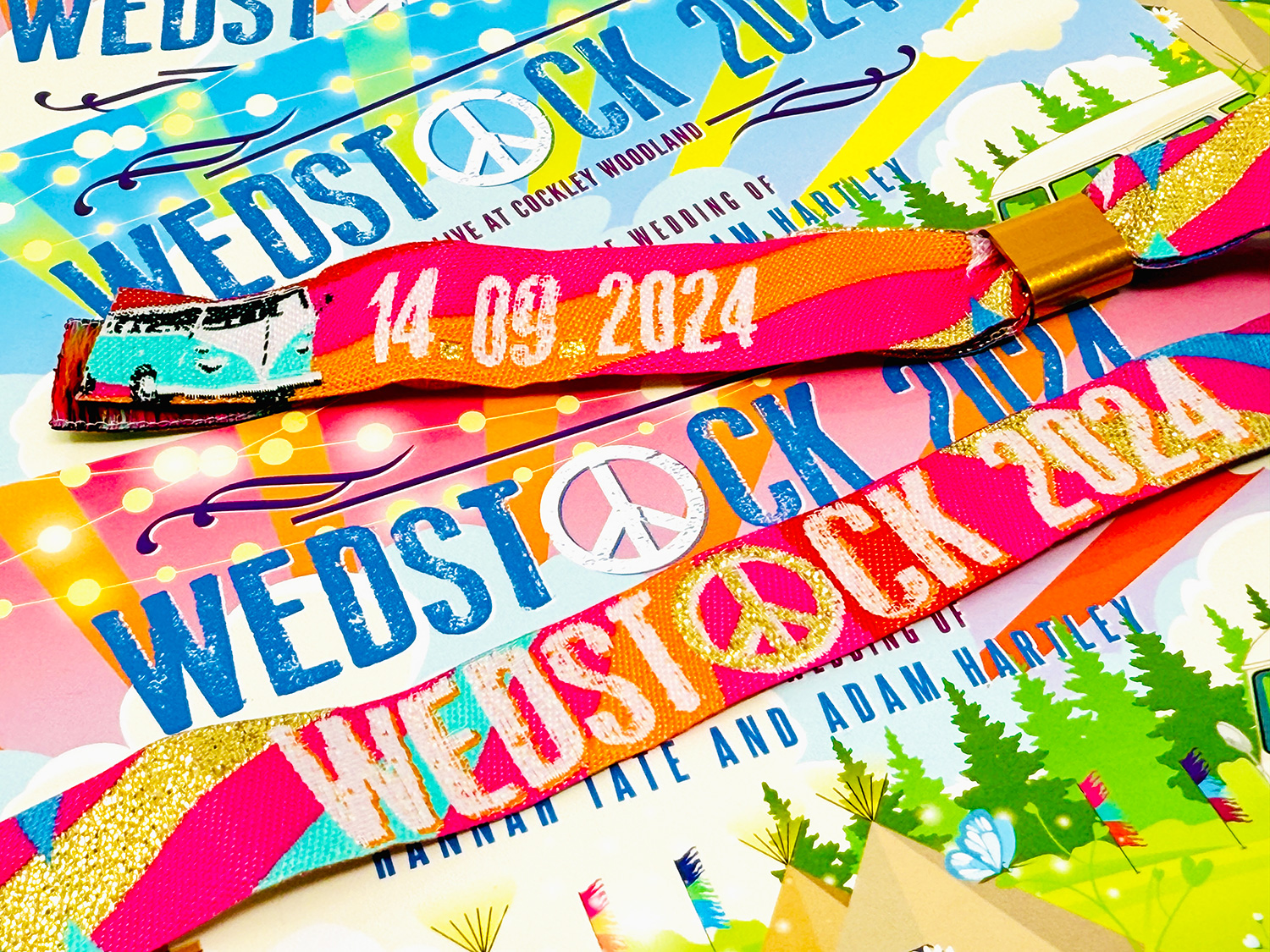 wedstock wedding stationery festival wristbands and wedding invitations 